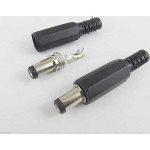 50pcs DC Power 5.5mm x 2.1mm Male Plug Connector Adapter Plastic Cover Handle Head