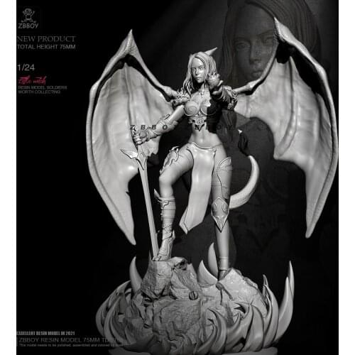 75mm 1/24 Resin model kits figure beauty colorless and self-assembled TD-2766
