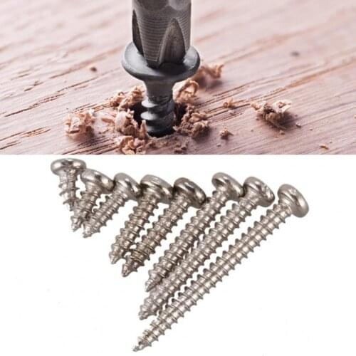 800Pcs M2 Tapping Screw Natural Color Surface Treatment 304 Stainless Steel Smooth Cross Head Screw for Construction Site