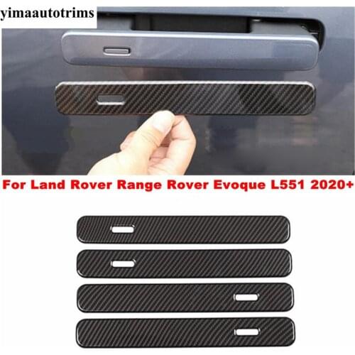 ABS Carbon Fiber Car Exterior Door Handle Grab Cover Trim Sticker Styling For Land Rover Range Rover Evoque L551 2020 2021 4 Pcs