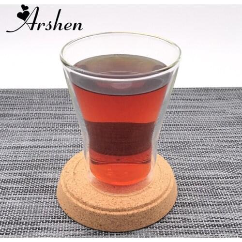 Arshen 250ml Double Wall Glass Handmade Coffee Mug Kitchen Temperature Resistant Juice Water Tea Milk Mugs Home Office Cups New