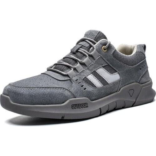 BOOZEROO Mens Sports Casual Shoes Fashion Handmade Mesh Hiking Shoes Comfortable Warm Mens Shoes