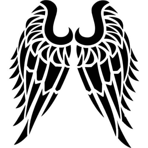 Black/Sliver Custom Angel Wings Vinyl Decal Tribal Bumper Sticker Vinyl Art Pattern Art Car Body Stickers S030