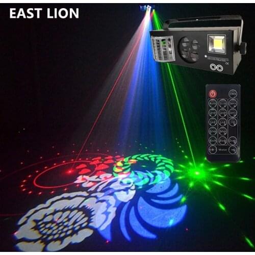 Remote Laser Led Strobe Galaxia Rgb Lamp 4 in 1 Effect Color Disco Flower Music Rotating Ball Bar Lights For Home Cinema Systems