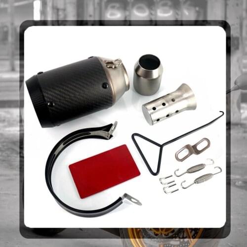 For YAMAHA FZ6 YZF R3 XJ6 FZ1 125 Fazer TW 600 Universal 51mm Motorcycle Carbon Fiber Muffler Exhaust Pipe System