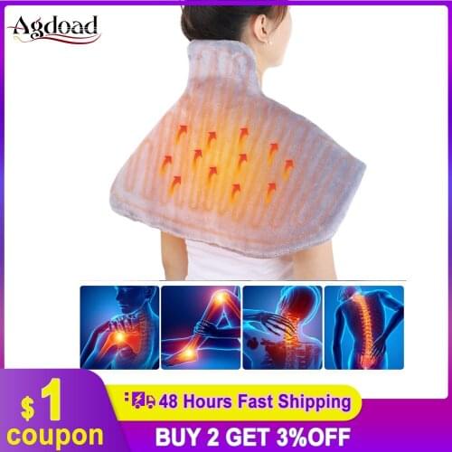 Electric Heating Pad Heated Blanket for Shoulder Neck Back Pain Relief Heating Shawl Heat Therapy Winter Warmer 57*43cm Washable