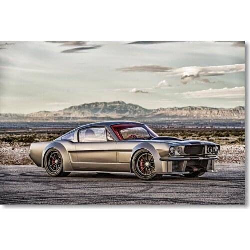 Ford Mustang 1965 Classic Muscle Car Canvas Painting Posters and Prints Wall Silk Art for Room Home Decor