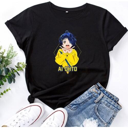 Japanese Anime Cute Sweet Girls T Shirts Women Cartoon Harajuku Camisetas Mujer Summer Casual Cotton Clothing T-shirts Women
