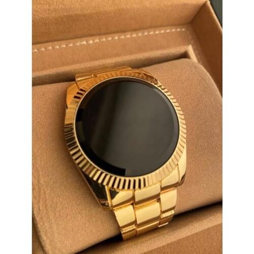 Gold Steel digital Lanyard Touch Screen Male clock men steel metal case accessories gift jewelry set fast delivery