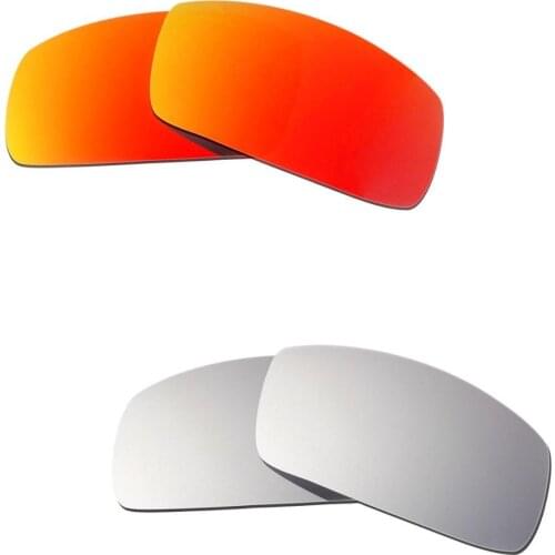 HKUCO For Canteen (2006) Sunglasses Polarized Replacement Lenses 2 Pairs Red & Silver