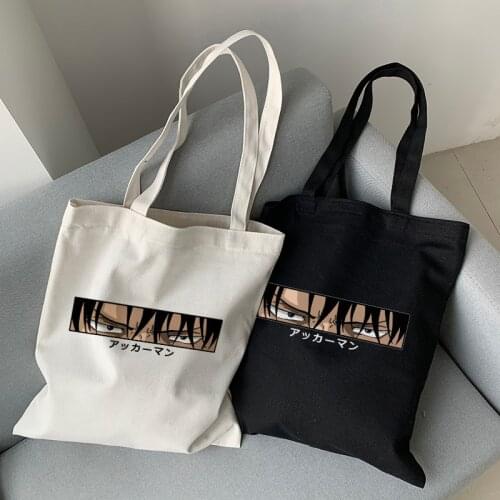 Attack on Titan canvas bag Japanese anime Vintage women bag hip-hop big-capacity casual shopper bag Harajuku women shoulder bag
