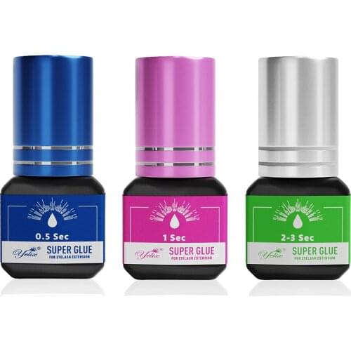 Yelix 5ml 0.5-1 Sec Fast Drying Strong Eyelash Extension Glue Low Smell Eye Lashes Lash Extension Glue Adhesive Not Irritating