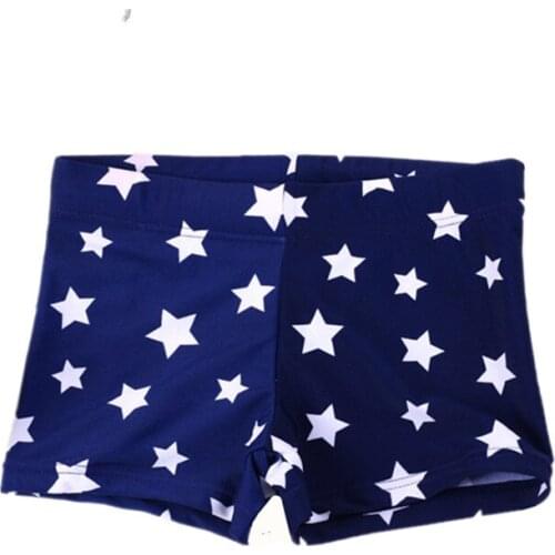 Baby Boys swimsuit 2-8 Years Children Swimwear Shorts Nylon Spandex Swimming Trunks for boy Cute Stars Kids Blue Bathing suits