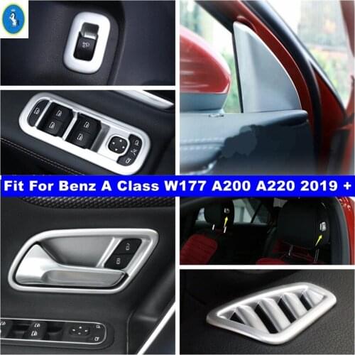Matte Interior Refit Kit Pillar A / Door Bowl / Air AC Panel / Cover Trim Fit For Mercedes-Benz A Class W177 A200 A220 2019 2020