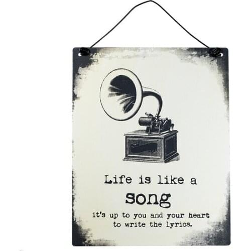 Carma Concept Lıfe Is Lıke Song Metal wall and Door Ornament-Retro Metal Board wall graphics gráficos de parede настенная графика