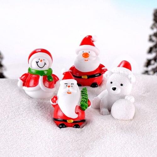 Santa Claus Snowman DIY Miniature Figurine Xmas Garden Decor Micro Landscape