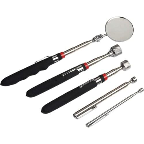 5pcs Set Car Repair Mini Real Stick Neodymium Imanes Pick Up Tool Telescopic Magnetic Magnet Tool Inspection Kits