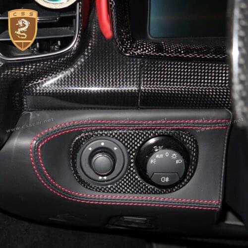 HOT SALE HEADLIGHT SWITCH PATCH For Ferrari-458 Italia high quality dry carbon fiber replacements car styling decoration 00442