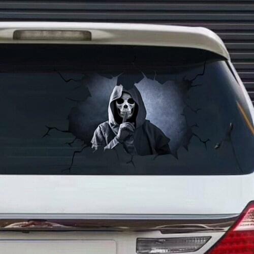 Halloween Skull Car Stickers Waterproof PVC Horror Skull Head Decorative Stickers for Home Auto Car Window Decor Decals