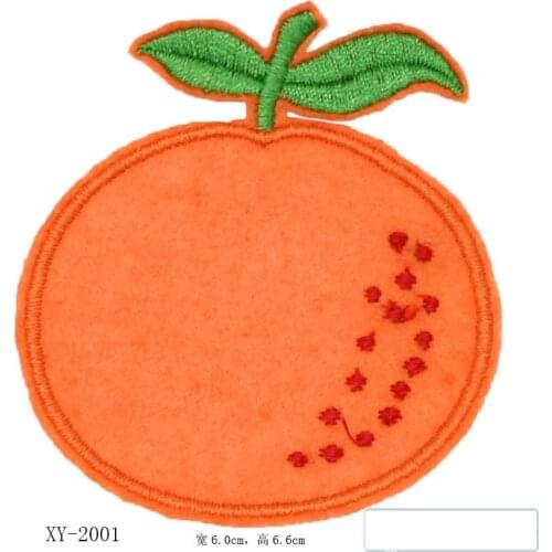 50pcs/Lot Orange Fruit Embroidery Patches Letters Clothing Decoration Accessories Diy Iron Heat Transfer Applique Clothes