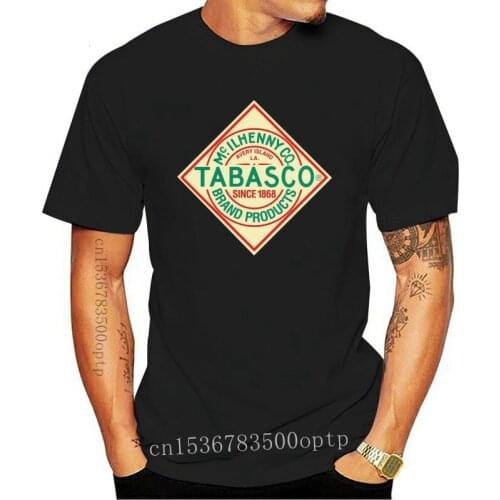 New Tabasco T-Shirt Mens Fashion Short Sleeves Cotton Tops Clothing Red