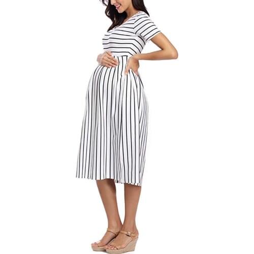 2021 New Maternity Dresses Women Clothes Pregnant Maternity Nursing Solid Breastfeeding Summer Maternity Dress Plus Size