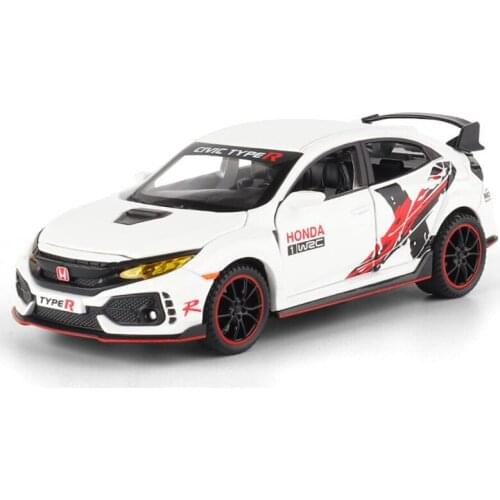 New 1:32 High Simitation CIVIC TYPE-R Pull Back Sport Car Alloy Car Model Metal Toy Vehicles Transport V610