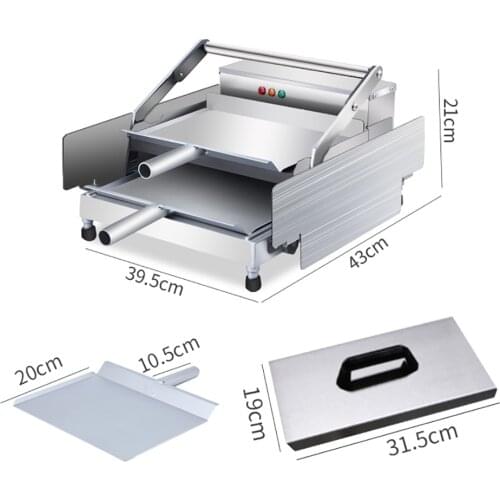 Bake Burger Machine Commercial Double Layer Hamburger Baking Machine Batch Bun Toaster 220V 750W Timing 0-3MIN