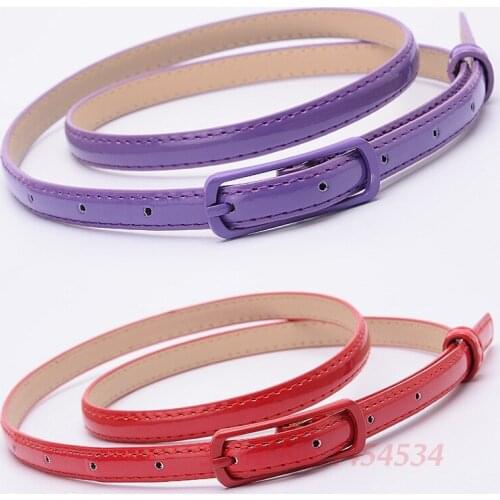 New Wholesale Candy Colored PU Leather Belt High Quality Fine Decorative Gorgeous Woman Pant Waistband Belt Female Trousers Belt