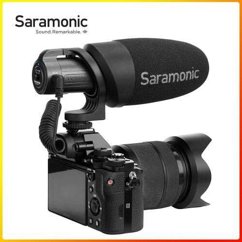 Saramonic CAMMIC+ On Camera Shotgun Microphone for Canon Nikon Sony Fuji DSLR Mirrorless Video Camera Smartphone & TABLETS