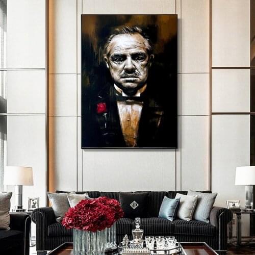 Nordic Modern Godfather Canvas Posters and Prints Godfather Abstract Canvas Paintings Wall Nordic Art Pictures Home Decoration