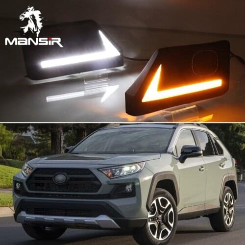 LED Daytime Running Light Daylight ABS Car DRL For Toyota RAV4 Adventur Trail Sport 2019 2020 Turning Yellow Signal headlight