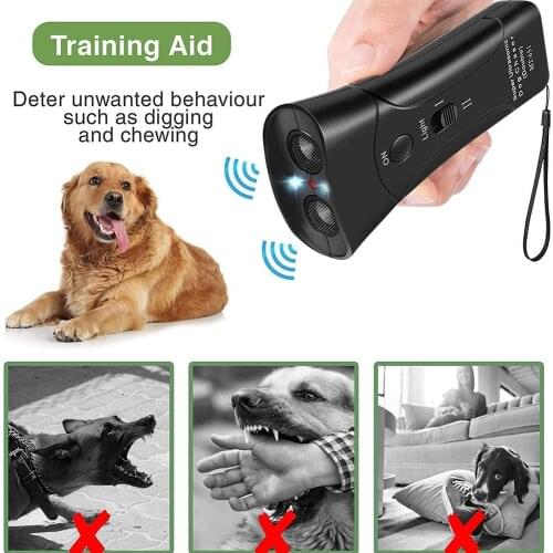 Pet Dog Repeller Anti Barking Stop Bark Training Device Trainer LED Ultrasonic Anti Barking Ultrasonic Without Battery GQ