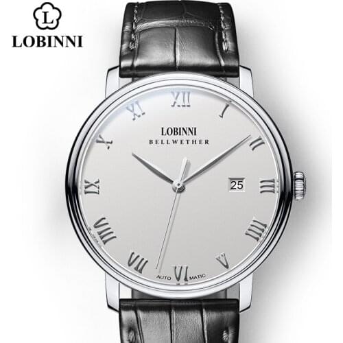 LOBINNI 50M Waterproof Fashion Men Sport Watch MIYOTA Movement Mens Mechanical Watches Gold Stainless Steel relógio masculino