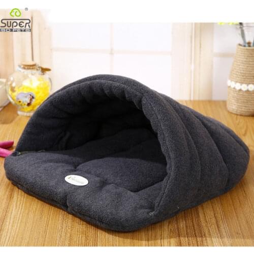 High Quality Pet Cat Bed Small Dog Puppy Kennel Sofa Polar Fleece Material Bed Pet Mat Cat House Cat Sleeping Bag Warm Nest
