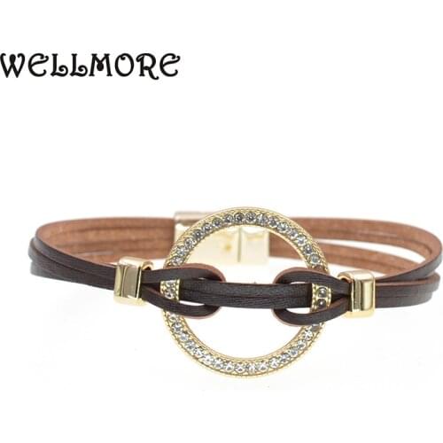 WELLMORE Leather charm Bracelets For Women Multiple Layers wrap Bracelet & Bangle Party Fashion Jewelry dropshipping wholesale