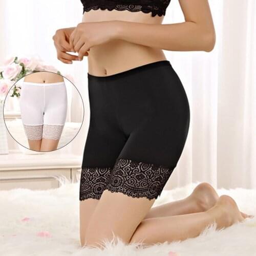 Safety Pants Womens Anti-empty Three-point Leggings Lace Thin Safety Pants Increase Plus Fat Large Size Summer Lingerie Shorts