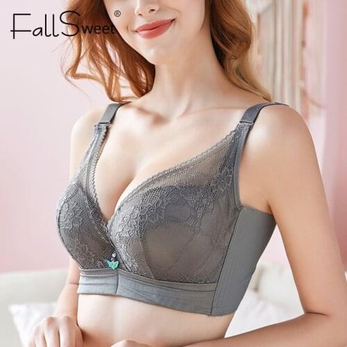 FallSweet Minimizer Bras for Women Sexy Lace Bra Thin Cup Plus Size Lingerie C D Cup