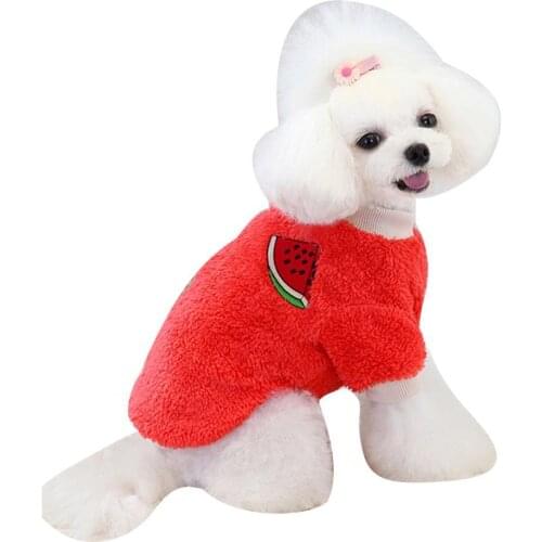 Pet Sweaters Cute Fruit Pattern Cotton Warm Costumes Soft Foreleg Dog Costumes Small Medium-sized Dogs Garment for Winter