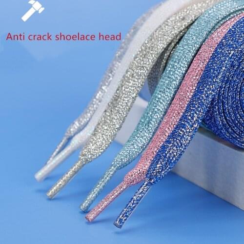 1Pair Colorful Flat Shoe Laces Fashion Glitter Shoelaces for Athletic Running Sneakers Shoes Boot Trendy Shoelace Strings