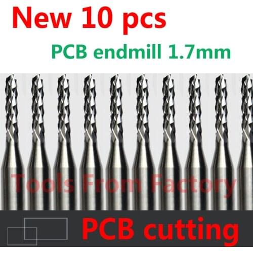 10pcs 1.7mm Diameter Carbide PCB CNC Engraving Bits End Milling Cutter cutting drill hole endmill # ST3.1.709