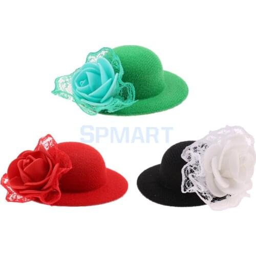 3Pcs Trendy Vintage Round Bowler Doll Hats Caps for 28-30cm Doll Headdressing Cotume