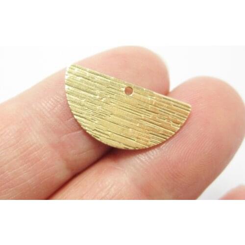 20pcs Brass earrings charms 21x10.5mm Half round brass earrings findings Geometric R994