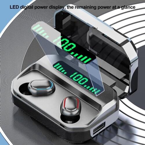 309 Mini Bluetooth 5.0 Wireless Smart Noise Canceling In-ear Stereo Earphone With Charging Case Digital Display