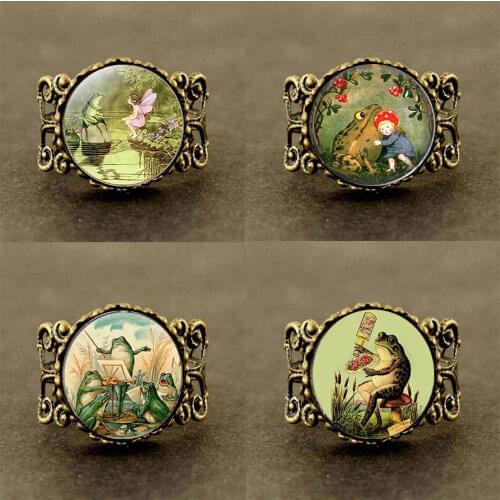 4pcs/lot Fairy Frog Ring Set Fairy Ring Adjust Vintage Frog Jewelry Colares E Correntes Feminino Rings Size 11 Gothic whole sale