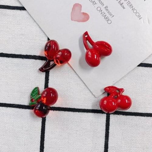 DIY accessories cute stereo simulation cherry fruit pendant headdress mobile phone shell material