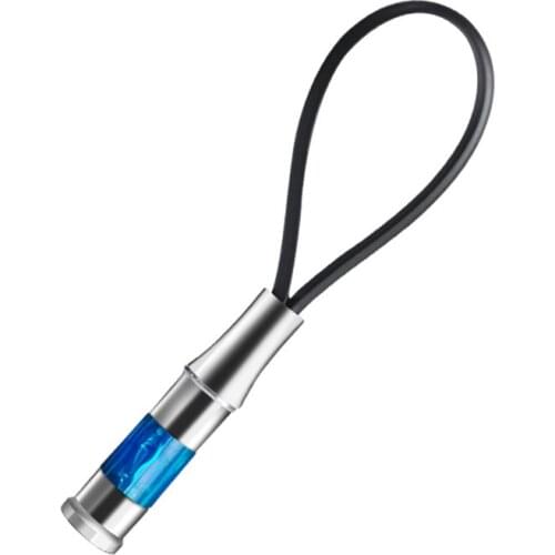 Car Static Eliminator Anti-Static Rod Silver Tone High Voltage Human Body Static Discharger Blue Red Keychain with LED