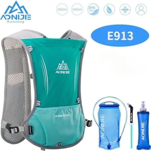 AONIJIE 5L Hydration Backpack Rucksack Bag Vest Harness with 1.5L Water Bladder 500ml Soft flask Hiking Camping Running Marathon
