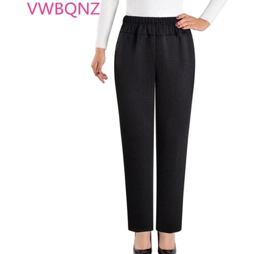 Oversized Mother Plus velvet Thick Trousers Autumn Winter Women Loose Stretch Warm Pants Large size Grandma Cotton Pants 7XL 8XL
