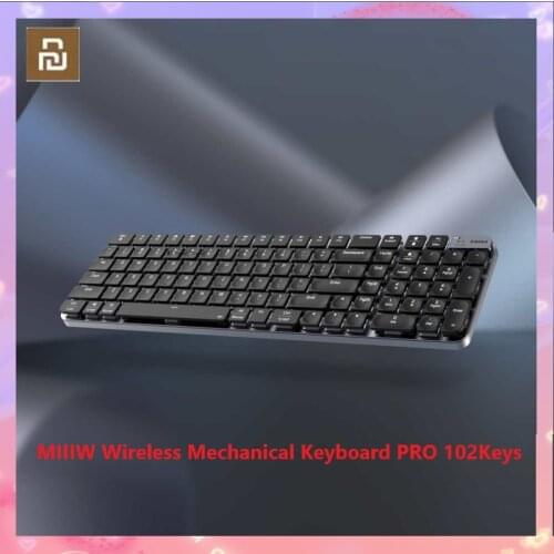 MIIIW Wireless Mechanical Keyboard PRO 102Keys Bluetooth&USB 2.4GHz Receiver 1000mAh Chargeable Compatible with Win/Mac System